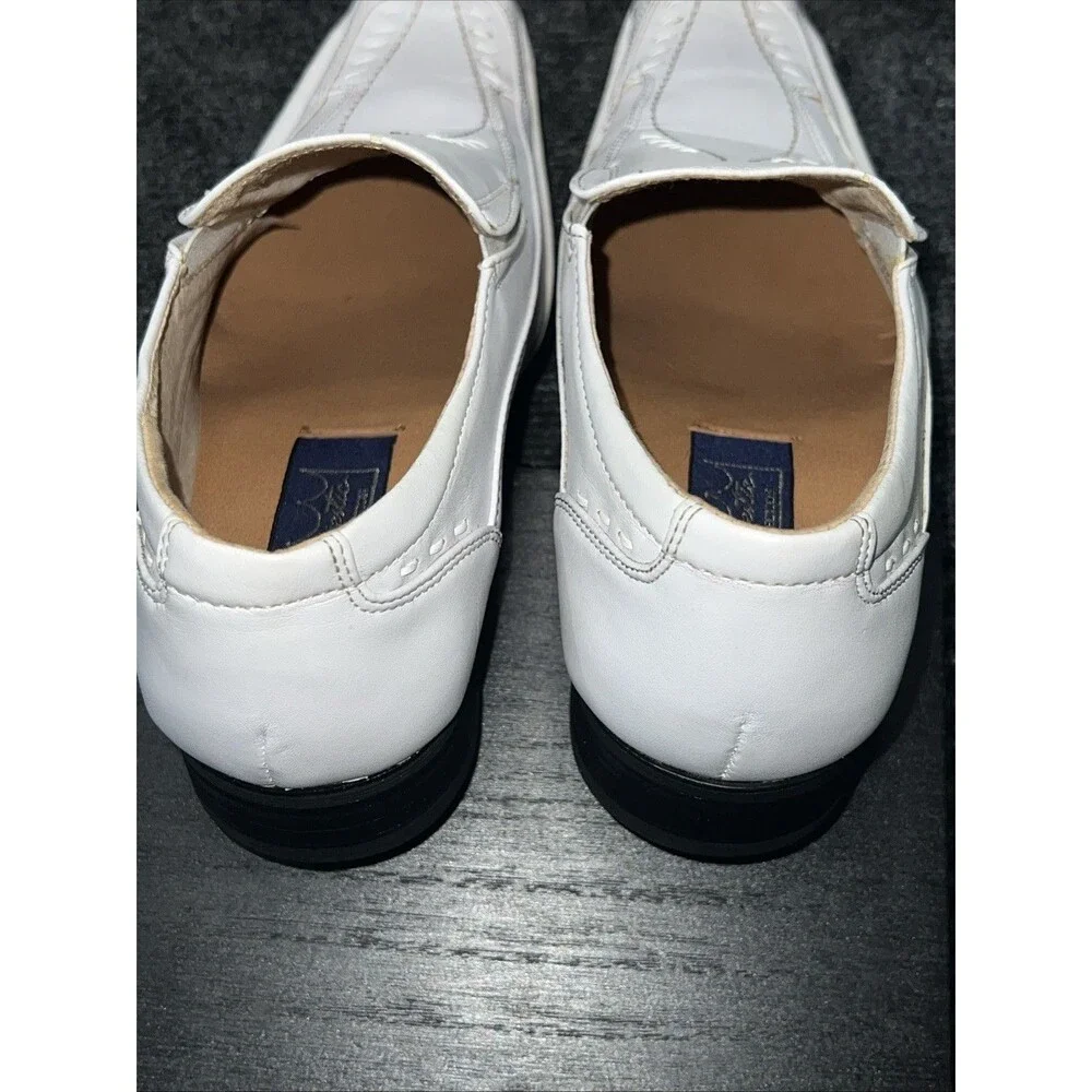 Majestic Collection Men’s White Leather Slip On Loafers Size 6 1/2 Shoe’s